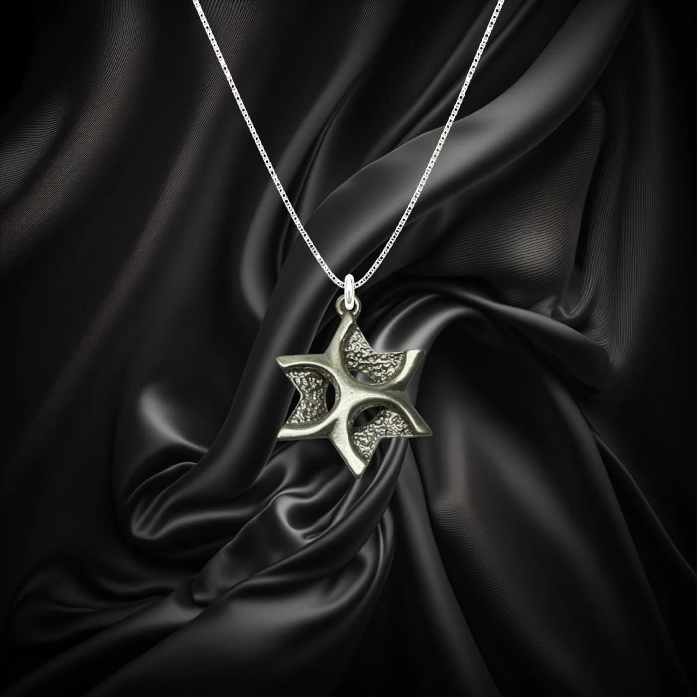 Hammered Star of David Pendant II