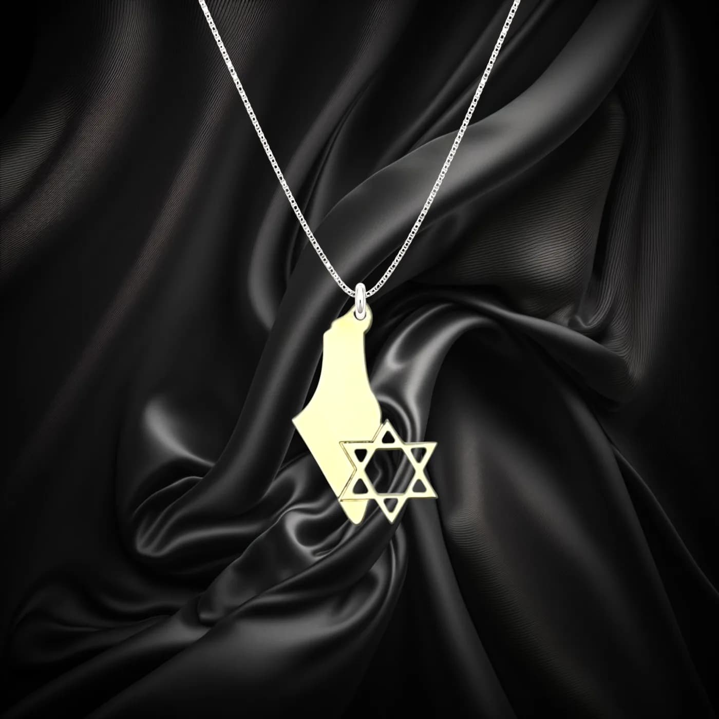 Map of Israel and Star of David Combined